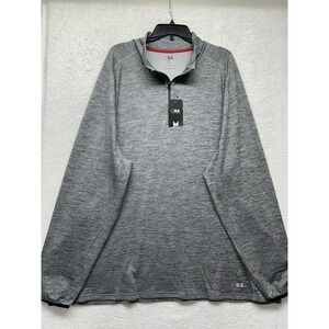 MSX Michael Strahan Mens Size 3XL Gray 4-Way Stretch 1/4 Zip Athletic Shirt